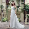 Nuovi abiti eleganti Ruffle Sweetheart A Line Chiffon Side Split Lunghi abiti da sposa per feste di nozze per le donne Abiti da sposa taglie forti DH4227