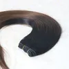 Mänskliga hårförlängningar Balayage Färg Naturlig Svart Ombre Choklad Brun Real Human Hair Double Weft Balayage Hårbuntar