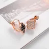 Kovtia-pendientes con Clip de trébol asimétrico para mujer, nuevo diseño, Color oro rosa, sin perforación