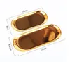 23*9.5cm Nordic chic metal stainless steel Tray Storage brass oval storage/tea tray gold/silver/Gradient color popular product decoration