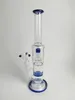 h:26cm 14mm joint d:3.8cm narguilé en verre bleu, traitement en usine