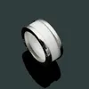 New Arrival Fashion Lady 316 Titanium Steel Black White Ceramic Screw Wedding Engagement 18K Gold Plated wide 1.0cm Rings Size5-11