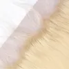 Заращивания волос бразильской девственницы 3 пучки с кружевными кружевными фронтальными 4 частями/лотом шелковистые прямые 613# светло -прямые волосы с закрытием