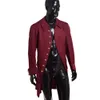 Hommes gothique Steampunk manteau thème Costume Vintage militaire Pirate Cosplay rétro victorien Trench Outwear marron noir bordeaux