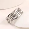 choucong Jewelry Width 8mm couple Band ring princess cut Diamond Stainless steel Party Engagement Wedding for Women men