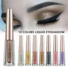 HANDAIYAN fard à paupières liquide 12 couleurs imperméable longue durée miroitant brillant métallique ombre à paupières Liner cosmétique pour les yeux