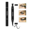 Double extrémité noir Eyeliner Liquid Crayon Pro Waterproof Longue Durée Maquillage Eye-Liner Pen + Cat Line Eye Makeup Stencils