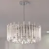 Moderne luxe kristallen kroonluchterlamp ronde kristallen hanger verlichtingsarmaturen glazen buis plafondlamp voor woonkamer slaapkamer decor