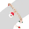 Muñeco de nieve de Navidad, Papá Noel, árbol de Navidad, pulsera con dije de alce, pulsera para niños, joyería para regalo de Navidad