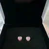 Higu Quality 18 Rosa Orofono a forma di cuore a forma di cuore in cristallo rosa con scatola originale per p Real Orecchini in argento Regalo di Natale7562162