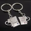 2018 Lover's Couples Keychains Presentes Criativos Chaveiro Encantador Bonito Copos Elogios para Amor Dos Desenhos Animados Ornamentos de Metal Chave Anéis