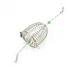 1 個ステンレス鋼ワイヤー釣りルアーケージ小さな餌ケージ釣りトラップ丸底バスケットフィーダーホルダー釣具