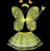 Meisjes Kids Angel Fairy Butterfly Wing Wand Hoofdband Fancy Dress Performance Costume Cosplay DDA765 Feestartikelen