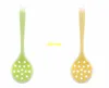 100pc/lot 28.5*9cm Food Filter Silicone Spoon Oil Strainer Long Handle Hanging Cooking Hot Pot Soup Ladle Kitchen Tool