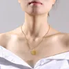 Оптовая новая мода простой металлический лист блесток ожерелье из нержавеющей стали круглый монета золотой цвет Ожерелье для женщин подарок ювелирные изделия