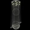 Luxury Modern Stair Lighting Long Crystal Chandelier Large Flush Mount LED Indoor Hallway Light Fixture Hanging Cristals Lustre