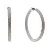 Ny Micro Pave CZ Big Hoop Earring 25mm 50mm 2 storlek Fashion Jewelry Cubic Zirconia Shiny Silver Plated Classic