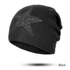 Gorro gorro/caveira tampa de crânio evrfelan inverno outono grãos chapéus femininos de tricô macio chapéu chapéu de moda feminina shinestone algodão cap1