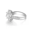 Vecalon Luksusowa kobieta 925 Sterling Silver Ring 5A Cyrkon CZ Zaręczyny Zespół Ślubny Pierścienie Dla Kobiet Biżuteria Bridal
