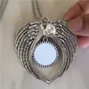 Sublimación en blanco collares colgantes para regalos de cumpleaños mamá hijo hija impresión en caliente collar de ángel colgante nuevos estilos