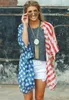 Bluzlar Kadınlar Amerikan Bayrağı Hırka Yaz Casual Gömlek Bağımsızlık Günü Elbise Gevşek Baskı Moda Blusas Kadın Giyim B3999 Tops
