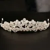 European Bride Tiaras Barock Luxury Rhinestone Crystal Crown Queen Silver Crown Glänsande Koreanska Bröllop Hår Tillbehör Huvudstycken