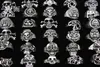 SENHUA Ganze Lose 25 Stück GEMISCHT Cool BOY Herrenschmuck Biker Gothic Stil Antik Silber Skelett Schädel Ringe für Halloween Geschenk MR88251A