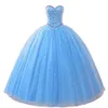 2020 고품질 와인 레드 볼 가운 성인식 드레스 파란색 크리스탈 공식 파티 드레스 Vestidos 드 (15) ANOS QC1276