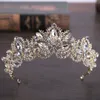 Ny Mode Bröllop Kristall Kronor Hår Smycken Guld Högkvalitativ Handgjorda Rhinestone Bridal Tiaras Crown Tillbehör
