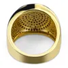 Mens Hip Hop Gold Rings Jewelry Fashion Iced Out Ring Simulation Diamond Rings For Men