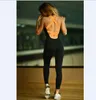 Workout trainingspak voor vrouwen uit één stuk sportkleding backless ring strakke dans yoga sportkleding jumpsuit groothandel