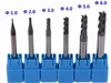 6PCS HRC45 Vier Flöten Vollhartmetall-stirnfräser CNC Fräser Bits für Stahl Fräsen 1-6mm