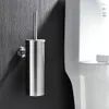 Escova da bacia de toalete da parede e jogo do suporte, grupo do suporte de escova do líquido de limpeza da bacia de toalete, escova do toalete do aço inoxidável com suporte