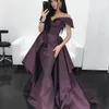 Dubaï élégant sirène robes de bal avec surjupe sexy épaule sans manches pleurer train robe de soirée glamour robes de soirée de célébrité