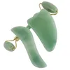 Trois à la fois en poudre de jade naturel et unique en poudre de gratte de gratte-banc à rouleau minceur de cutané Gua Sha Straming Pleasure C9813049