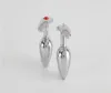 Merk Unisex Butt Toy Plug Silver Insert RVS Metal Plated Jeweled Sexy Stopper Anale speeltjes voor vrouwen