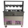 BEIJAMEI Kommerzielle frittierte Eismaschine, 50 x 2,5 cm, doppelte runde Eisrollenmaschine mit 5 Eimern