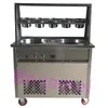 Beijamei Commercial Fried Ice Cream Machine 50 * 2,5cm Double Round Pan Ice Cream Roll Machine med 5 hinkar