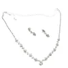 Conjunto de pendientes y collar de cristal para dama de honor, joyería nupcial de boda, plata, XBUK