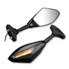 HZYEYO 1 Pair Motorcycle Mirrors LED Turn Signals Arror Integrated Rearview Mirrors for Houda CBR 600 F4i 929 954 RR Carbon Fiber 9339826