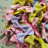 100pcs lot 1.4 cute colorful stripe print Small Bow Kids Baby Girls Hair Clips Hairpins Barrettes hair accessories Gifts2438