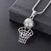 Speler ketting gedenkteken 316L roestvrij staal basketbal crematie hanger met slang ketting begrafenis urn aandenken sieraden fo294F