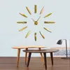 Frameless DIY Wall Clock 3D Mirror Wall Clock Large Mute Stickers for Living Room Bedroom Home Decorations Big Time