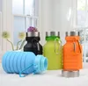 Botella de agua telescópica plegable retráctil para deportes de ciclismo, taza de silicona plegable portátil, tazas creativas novedosas, tazas, mayoristas
