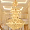 Moderne LED-Kristall-Kronleuchter-Leuchten, amerikanische große goldene Kronleuchter-Lampen, europäische große Hotel-Lobby-Halle, Treppe, Zuhause, Inoodr-Beleuchtung