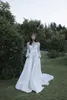 lihi hod 2019 Satin Sweetheart Wedding Dresses With Wrap Strapless Beach Boho Bridal Gowns robe de mariée Plus Size Bow Wedding Dress