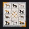 Neue Twill Seidenschal Frauen Plaid Horse Print Spanien Stirnband Schal Dame Kleine Quadratische Schals Weibliche Mode Halstuch Bandana 70 cm * 70 cm