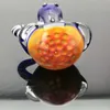 Nytt rökrör mini Hookah Glass Bongs färgglad metallformad honungskaka färgat glasrör