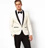 SHUŁ IVORY HALL Lapel Mężczyźni Garnitury Blazer Slim Fit Wedding Garnitury Custom Made Grooms Nosić Dostosowane Tuxedos 2 sztuki Terno Masculino (Kurtka + Spodnie)