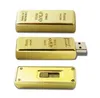 NEW Golden Bar Shape 32GB USB 2.0 Flash Drives Enough Memory Sticks Metal Thumb Pen Drive for Computer Laptop Macbook Tablet